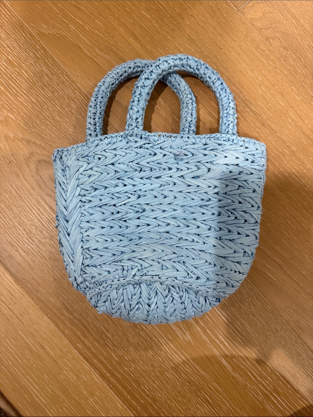 J. Crew Light Blue Woven Mini Tote